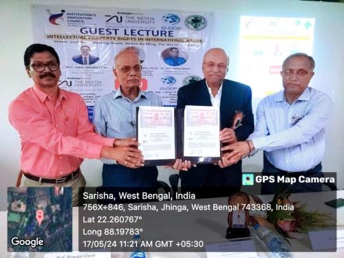 MOU Signing Ceremony & Guest Lecture-The Neotia University (TNU), Kolkata, West Bengal- May 17, 2024